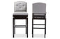 Baxton Studio Ginaro Modern and Contemporary Grey Fabric Button-tufted Upholstered Swivel Bar Stool (Set of 2)