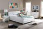 Baxton Studio Barbara White Modern Bed with Crystal Button Tufting (Queen Size)