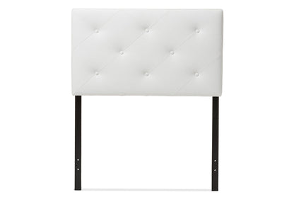Baxton Studio Baltimore Modern and Contemporary White Faux Leather Upholstered Twin Size Headboard