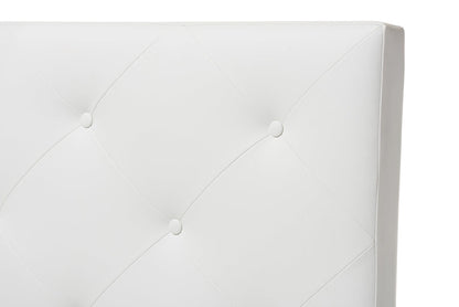 Baxton Studio Baltimore Modern and Contemporary White Faux Leather Upholstered Twin Size Headboard