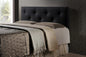 Baxton Studio Dalini Modern and Contemporary Full Black Faux Leather Headboard with Faux Crystal Buttons