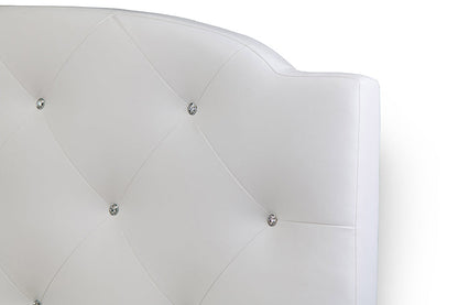 Baxton Studio Canterbury White Leather Contemporary Full-Size Bed