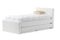 Baxton Studio Cosmo Modern and Contemporary White Faux Leather Twin Size Trundle Bed