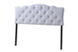 Baxton Studio Rita Modern and Contemporary Queen Size White Faux Leather Upholstered Button-tufted Scalloped Headboard