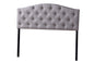 Baxton Studio Myra Modern and Contemporary Queen Size Light Beige Fabric Upholstered Button-tufted Scalloped Headboard