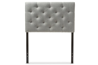 Baxton Studio Viviana Modern and Contemporary Grey Fabric Upholstered Button-Tufted Twin Size Headboard