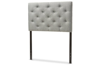 Baxton Studio Viviana Modern and Contemporary Grey Fabric Upholstered Button-Tufted Twin Size Headboard