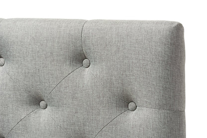 Baxton Studio Viviana Modern and Contemporary Grey Fabric Upholstered Button-Tufted Twin Size Headboard