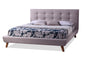 Baxton Studio Jonesy Scandinavian Style Mid-century Beige Fabric Upholstered King Size Platform Bed