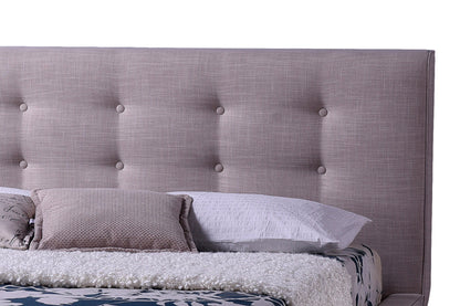 Baxton Studio Jonesy Scandinavian Style Mid-century Beige Fabric Upholstered Queen Size Platform Bed