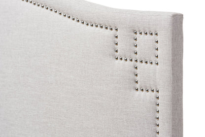 Baxton Studio Aubrey Modern and Contemporary Grayish Beige Fabric Upholstered Queen Size Headboard