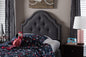 Baxton Studio Cora Modern and Contemporary Dark Grey Fabric Upholstered Twin Size Headboard
