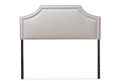 Baxton Studio Avignon Modern and Contemporary Grayish Beige Fabric Upholstered King Size Headboard