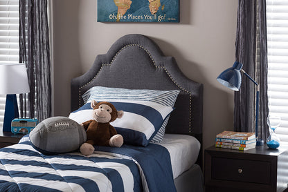 Baxton Studio Rita Modern and Contemporary Dark Grey Fabric Upholstered Twin Size Headboard
