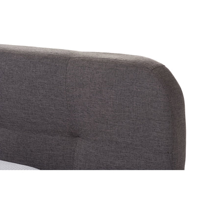 Baxton Studio Germaine Mid-Century Modern Dark Grey Fabric King Size Grid-Tufting Platform Bed
