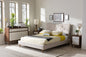 Baxton Studio Hannah Mid-Century Modern Beige Linen Queen Size Platform Bed