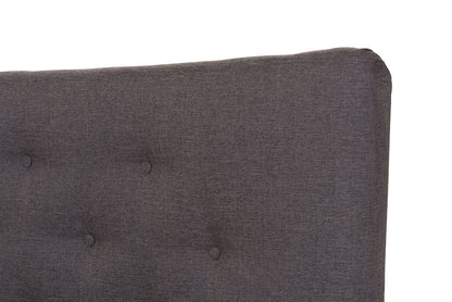 Baxton Studio Hannah Mid-Century Modern Dark Grey Fabric King Size Platform Bed