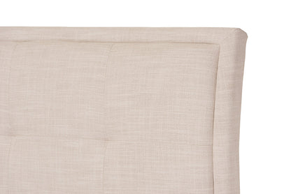 Baxton Studio Lea Modern and Contemporary Beige Mix-Linen Queen Size Storage Platform Bed