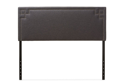 Baxton Studio Geneva Modern and Contemporary Dark Grey Fabric Upholstered Queen Size Headboard