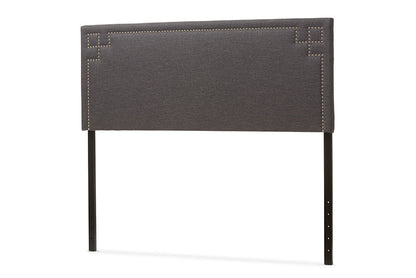 Baxton Studio Geneva Modern and Contemporary Dark Grey Fabric Upholstered Queen Size Headboard