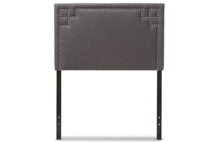 Baxton Studio Geneva Modern and Contemporary Dark Grey Fabric Upholstered Twin Size Headboard