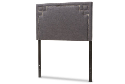 Baxton Studio Geneva Modern and Contemporary Dark Grey Fabric Upholstered Twin Size Headboard