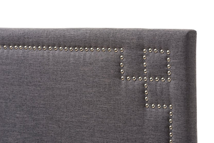 Baxton Studio Geneva Modern and Contemporary Dark Grey Fabric Upholstered Twin Size Headboard