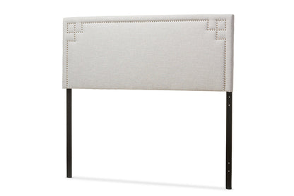Baxton Studio Geneva Modern and Contemporary Grayish Beige Fabric Upholstered Full Size Headboard