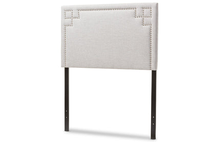 Baxton Studio Geneva Modern and Contemporary Grayish Beige Fabric Upholstered Twin Size Headboard