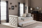 Baxton Studio Swamson Modern and Contemporary Beige Fabric Tufted Twin Size Daybed with Roll-out Trundle Guest Bed