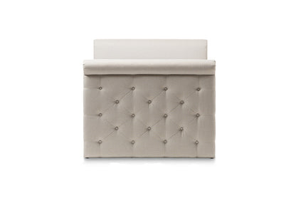 Baxton Studio Swamson Modern and Contemporary Beige Fabric Tufted Twin Size Daybed with Roll-out Trundle Guest Bed