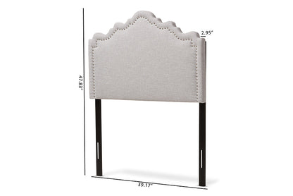 Baxton Studio Nadeen Modern and Contemporary Greyish Beige Fabric Twin Size Headboard