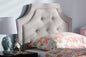 Baxton Studio Mars Modern and Contemporary Greyish Beige Fabric Twin Size Headboard