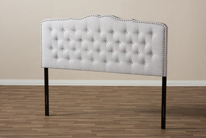 Baxton Studio Lucy Modern and Contemporary Greyish Beige Fabric King Size Headboard