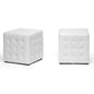 Baxton Studio Siskal White Modern Cube Ottoman (Set of 2)