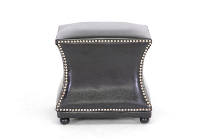 Baxton Studio Ellastone Dark Brown Modern Leather Ottoman