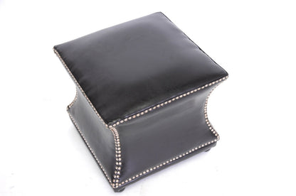 Baxton Studio Ellastone Dark Brown Modern Leather Ottoman
