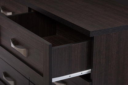 Baxton Studio Colburn Modern and Contemporary 6-Drawer Dark Brown Finish Wood Storage Dresser