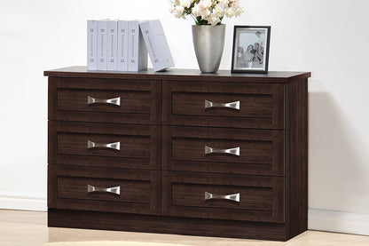 Baxton Studio Colburn Modern and Contemporary 6-Drawer Dark Brown Finish Wood Storage Dresser