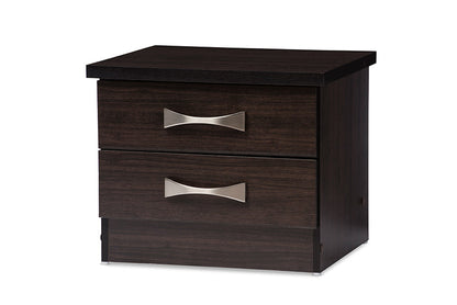Baxton Studio Colburn Modern and Contemporary 2-Drawer Dark Brown Finish Wood Storage Nightstand Bedside Table
