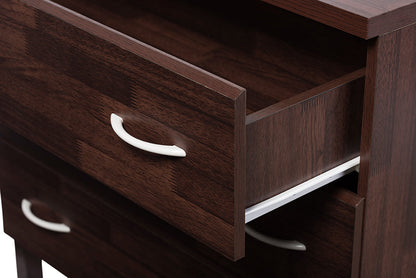 Baxton Studio Maison Modern and Contemporary Oak Brown Finish Wood 3-Drawer Storage Chest