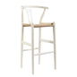 Baxton Studio Mid-Century Modern Wishbone Stool - White Wood Y Stool