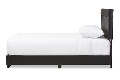 Baxton Studio Solo Modern and Contemporary Black Faux Leather Full Size Platform Bed