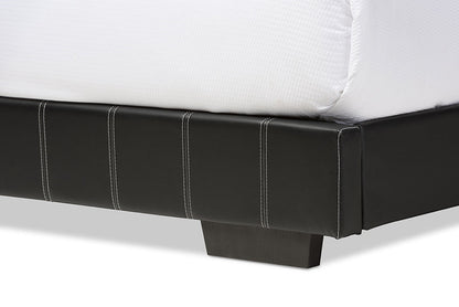 Baxton Studio Solo Modern and Contemporary Black Faux Leather Full Size Platform Bed