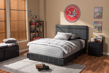 Baxton Studio Solo Modern and Contemporary Black Faux Leather Full Size Platform Bed