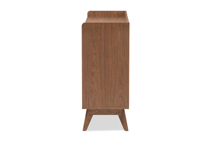 Baxton Studio Brighton Mid-Century Modern White and Walnut Wood 6-Drawer Storage Dresser