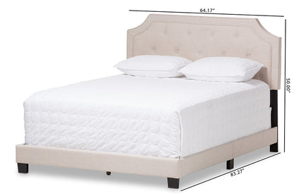 Baxton Studio Willis Modern and Contemporary Light Beige Fabric Upholstered Full Size Bed