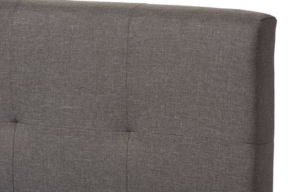 Baxton Studio Brookfield Modern and Contemporary Grey Fabric Upholstered Grid-tufting King Size Bed