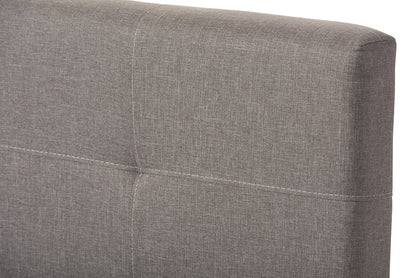 Baxton Studio Brandy Modern and Contemporary Grey Fabric Upholstered Queen Size Platform Bed with Storage Drawer