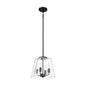 4-Light Candle Pendant Light – Satin Brass Finish & Clear Glass | Elegant Dining Room & Living Room Chandelier